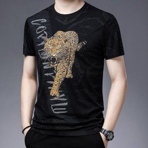 Summer casual round neck bottomed shirt trend versatile clothes men's loose T-sh